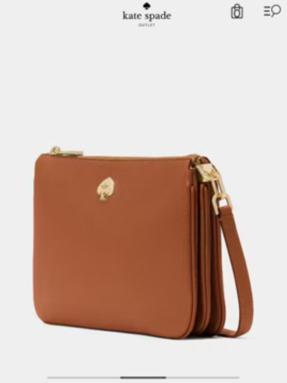Kate Spade Kayla Small Triple Compartment Crossbody Bag, Warm Ginger - Picture 3 of 10